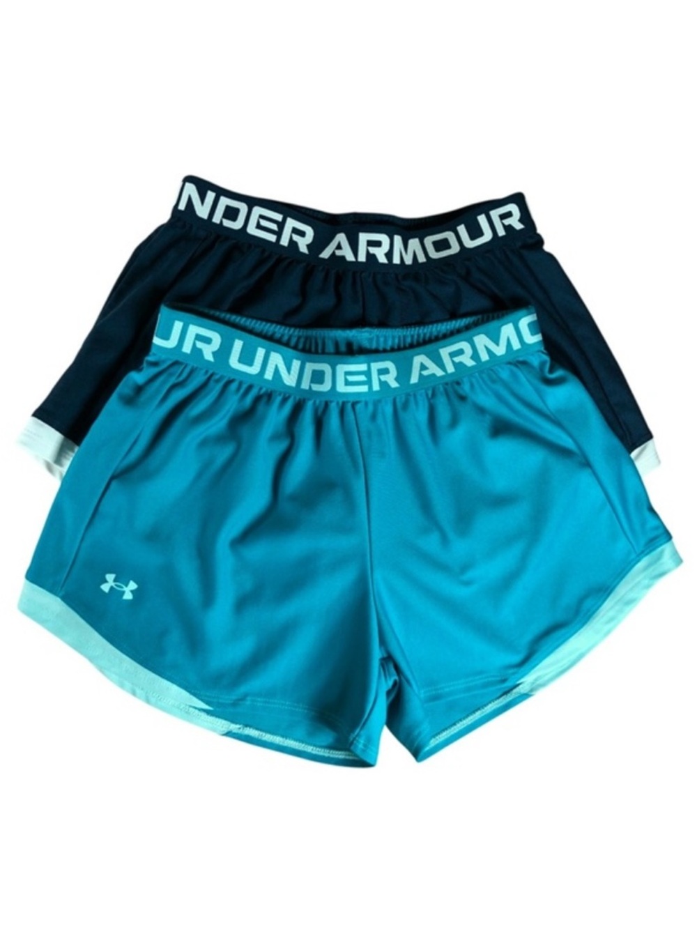 Under Armour Womens Play UP 2.0 Set Of 2 Shorts Crest Blue & Navy Blue S M/P